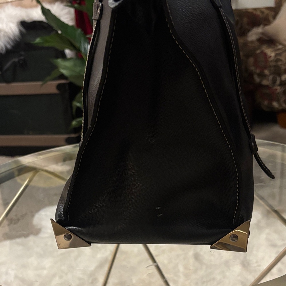 Alberta Di Canio Black Leather Shoulder Bag - Picture 3 of 8
